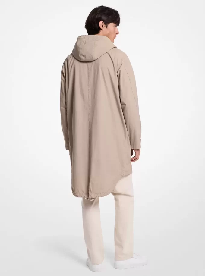 Anorak z barveného strečového bavlněného poplínu