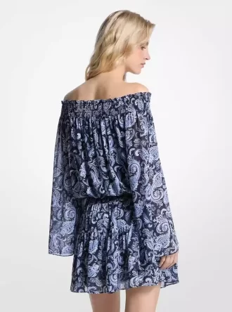 Šaty Paisley Georgette s odhalenými rameny