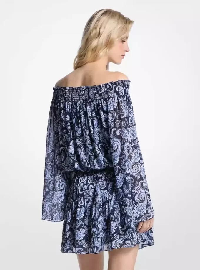 Šaty Paisley Georgette s odhalenými rameny