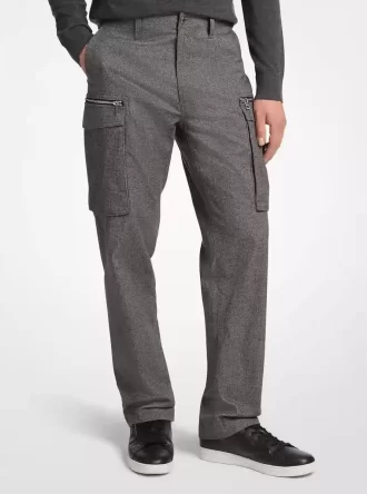 Bavlněné cargo kalhoty s pepitím a zipem