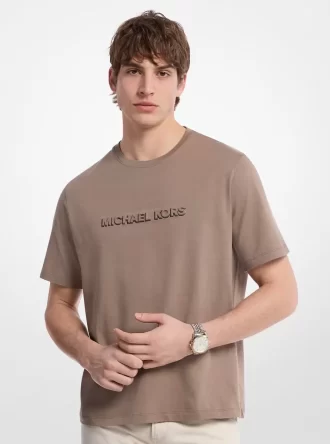 Bavlněné žerzejové tričko s reliéfním logem