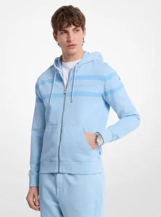 Bavlněná mikina na zip s logem barveným oděvem