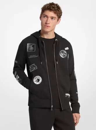 Bavlněná mikina na zip s ozdobnými detaily