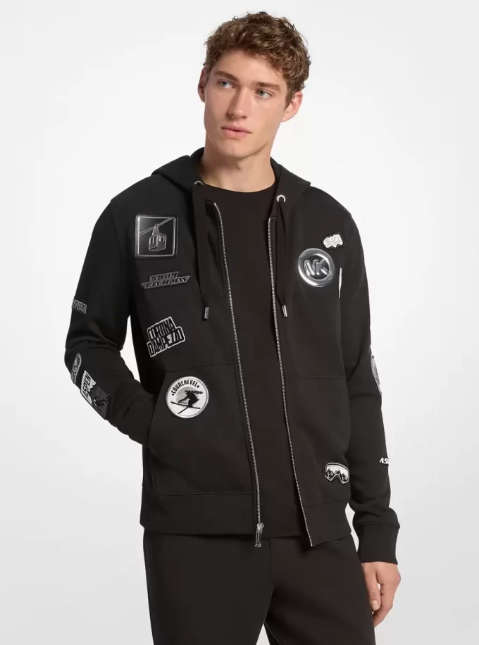 Bavlněná mikina na zip s ozdobnými detaily