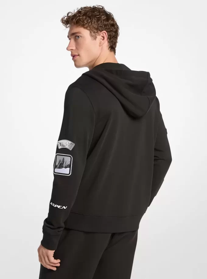 Bavlněná mikina na zip s ozdobnými detaily
