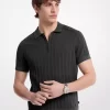 Bavlněné pletené polo tričko na zip Bavlněné pletené polo tričko na zip