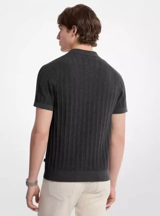 Bavlněné pletené polo tričko na zip