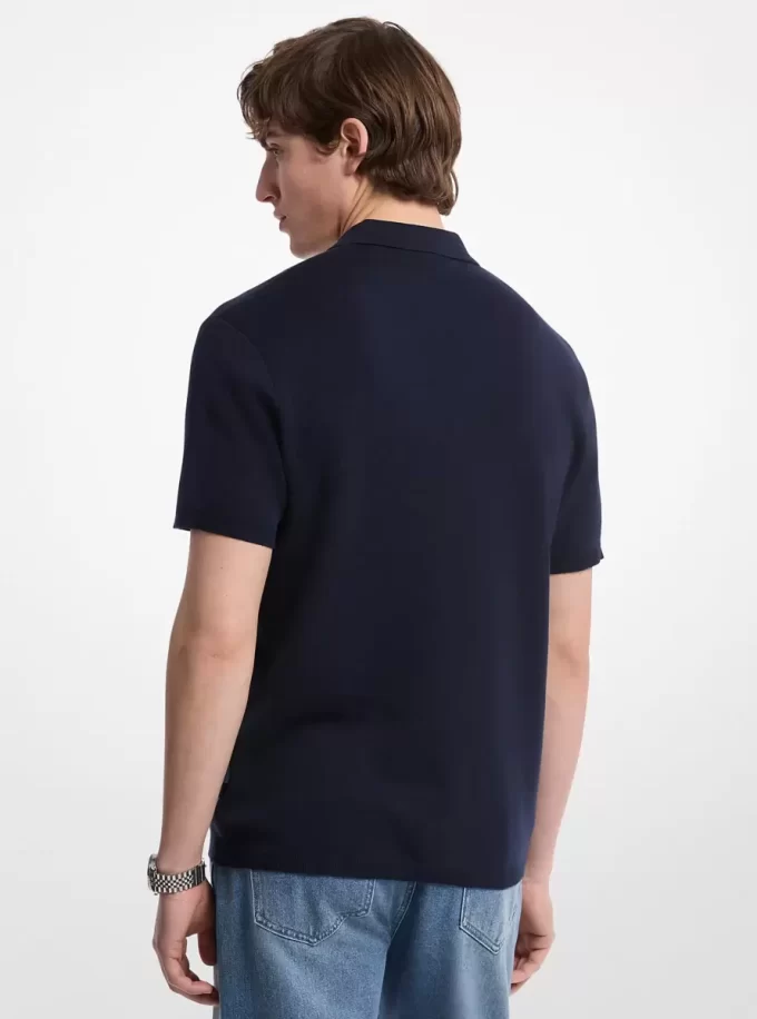 Bavlněné polo tričko na zip Bavlněné polo tričko na zip