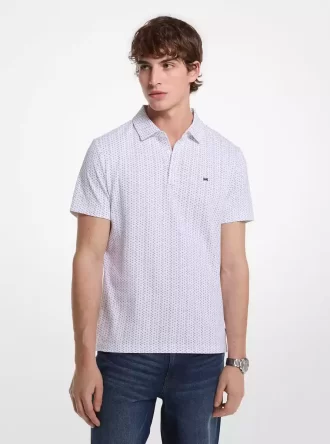 Bavlněné polo tričko s geometrickým vzorem