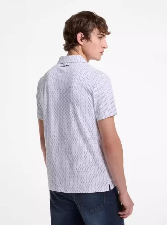 Bavlněné polo tričko s geometrickým vzorem