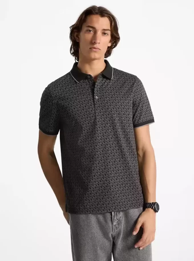 Bavlněné polo tričko s potiskem loga Greenwich Signature Bavlněné polo tričko s potiskem loga Greenwich Signature