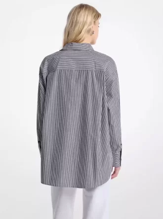 Bavlněná popelínová košile nadměrné velikosti s pruhy