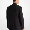Dvouřadé sako z strečového vlněného flanelu Dvouřadé sako z strečového vlněného flanelu