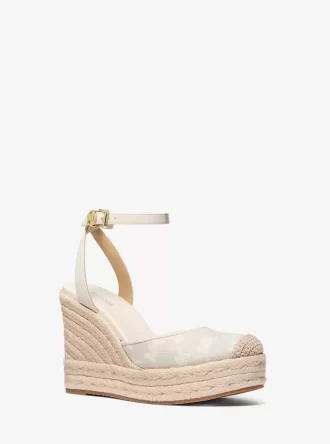 Espadrilky na klínku s logem Larissa
