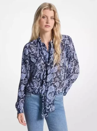 Halenka s paisley potiskem a zavazováním