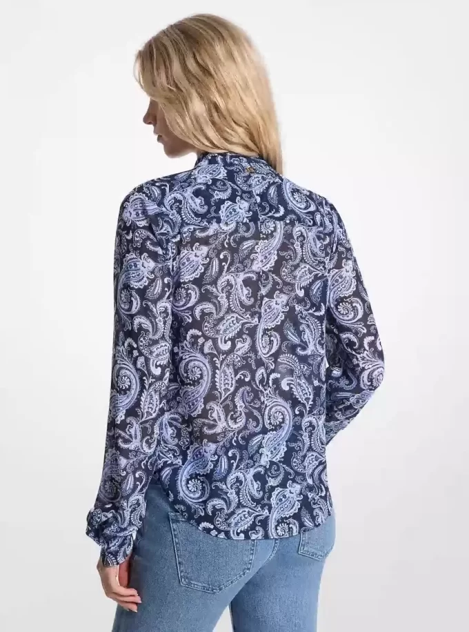 Halenka s paisley potiskem a zavazováním Halenka s paisley potiskem a zavazováním
