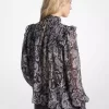 Halenka z žoržetu s metalickým paisley potiskem Halenka z žoržetu s metalickým paisley potiskem
