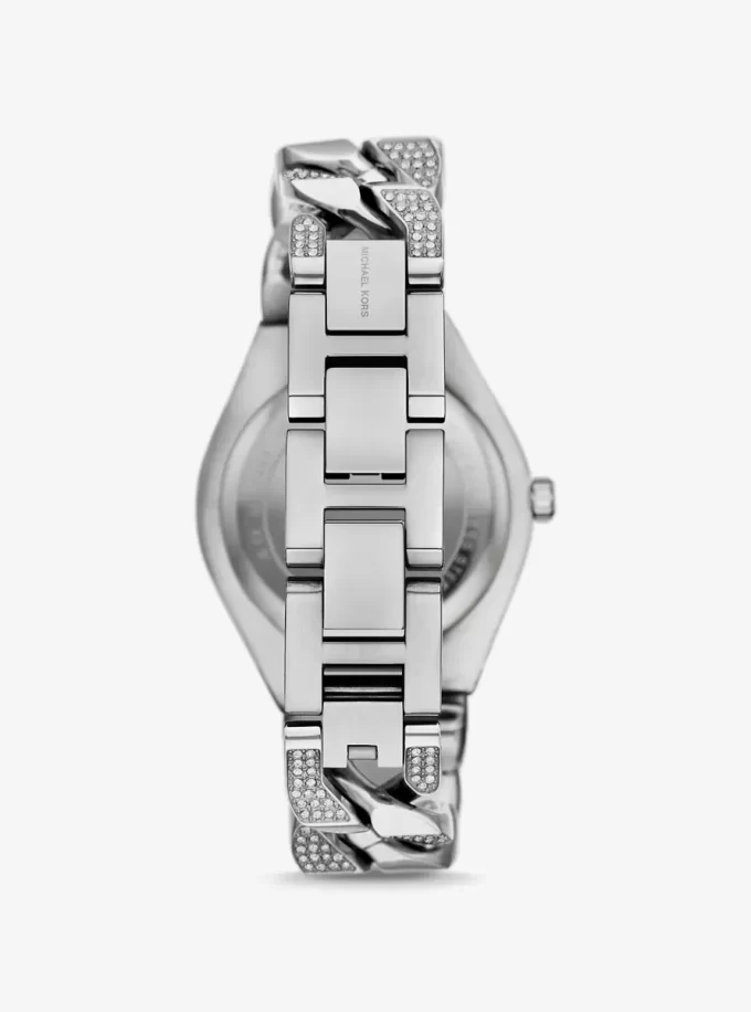 Hodinky Lennox Pavé ve stříbrné barvě s řemínkem a řemínkem Hodinky Lennox Pavé ve stříbrné barvě s řemínkem a řemínkem