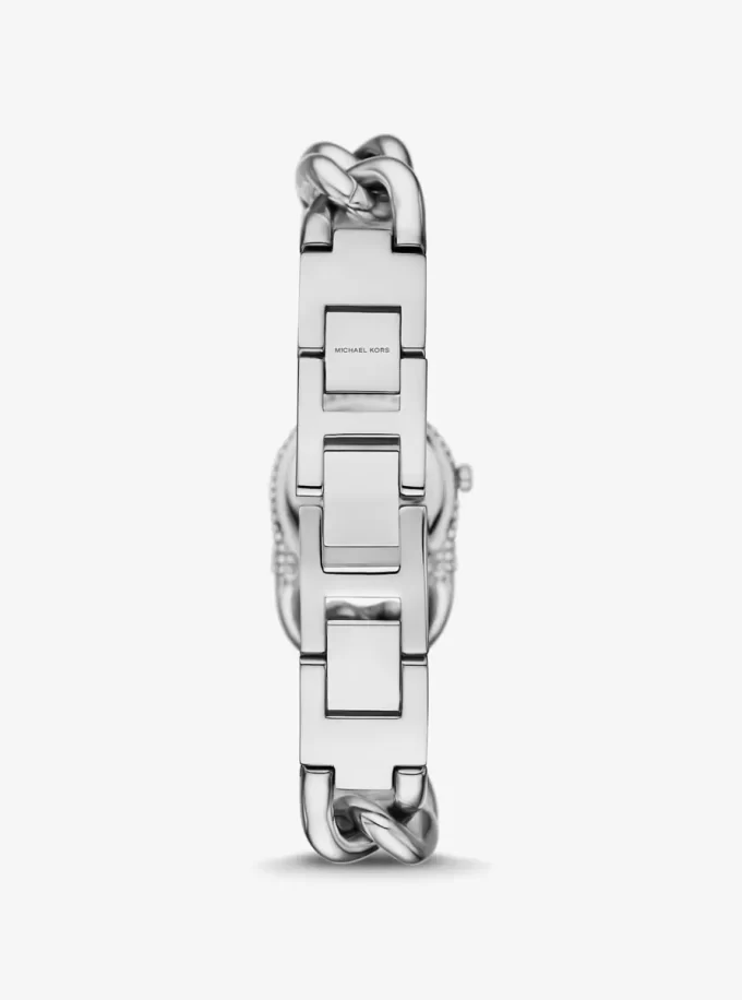 Hodinky Petite Pavé Silver-Tone Chain-Link Hodinky Petite Pavé Silver-Tone Chain-Link