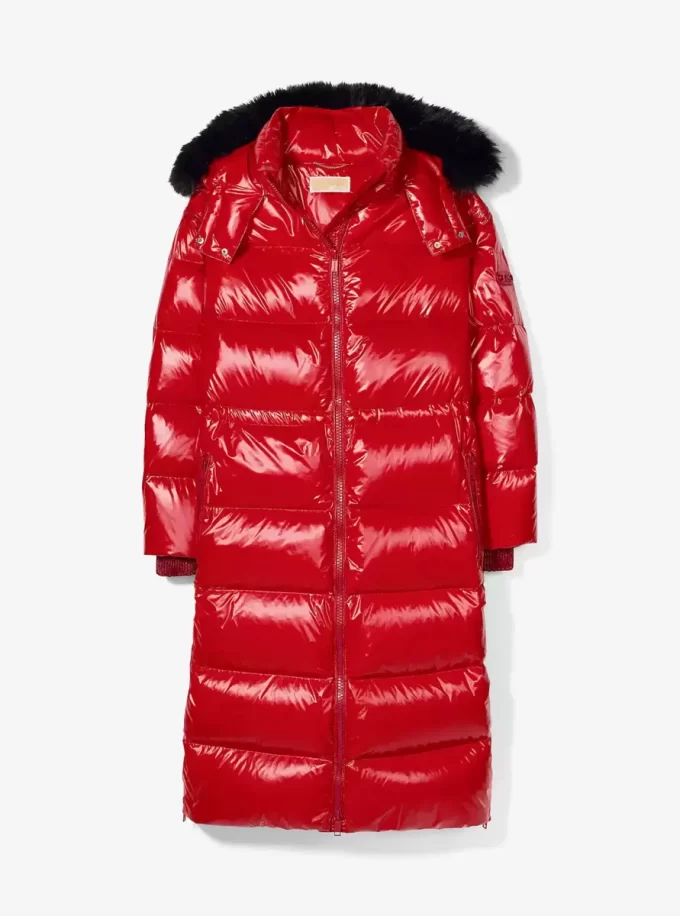 Kabát z umělé kožešiny Nylon Ciré Puffer Coat Kabát z umělé kožešiny Nylon Ciré Puffer Coat