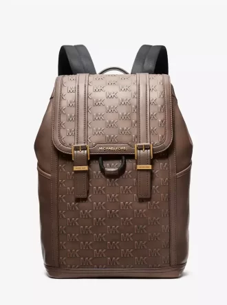 Kožený batoh Colby Medium Logo Embossed s leštěnou povrchovou úpravou