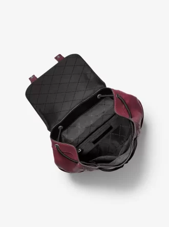 Kožený batoh Colby Medium Logo Embossed s leštěnou povrchovou úpravou