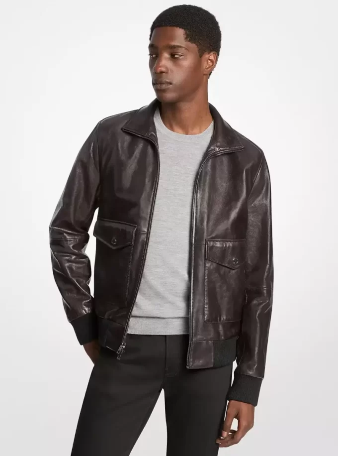 Kožená bunda Harrington z opotřebované kůže Kožená bunda Harrington z opotřebované kůže