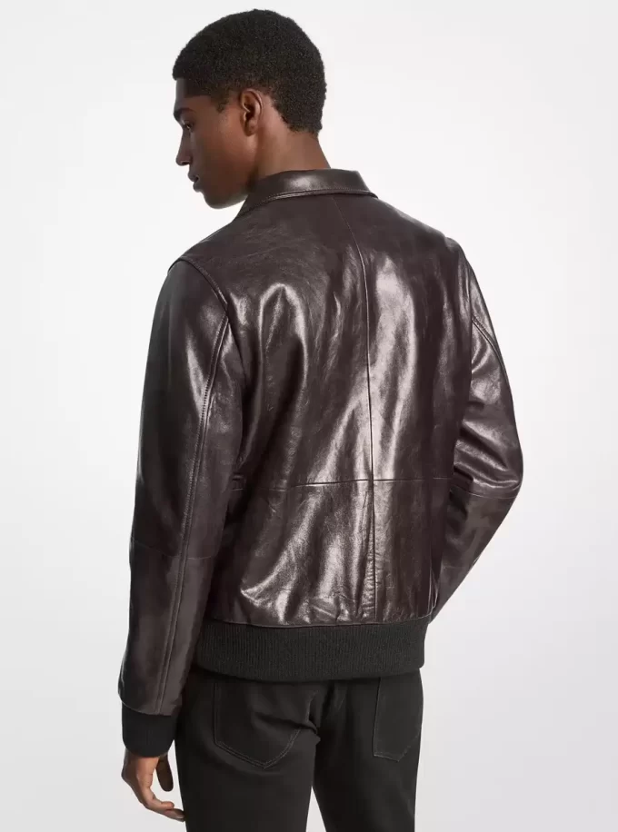 Kožená bunda Harrington z opotřebované kůže Kožená bunda Harrington z opotřebované kůže