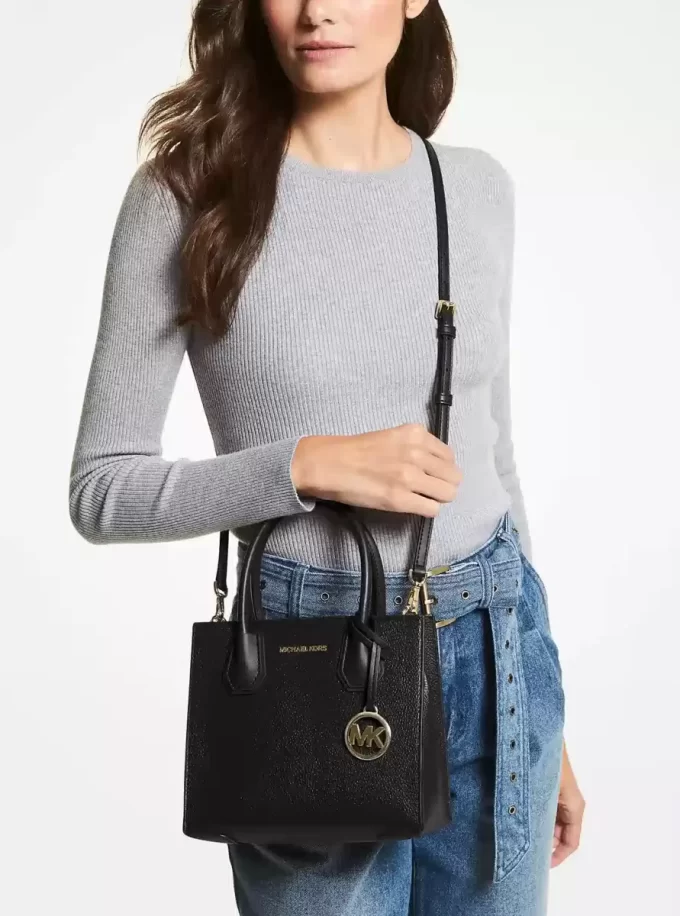 Kožená crossbody kabelka Mercer střední velikosti s kamínky Kožená crossbody kabelka Mercer střední velikosti s kamínky