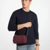 Kožená crossbody kabelka s reliéfním logem Hudson
