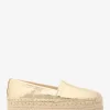 Kožené espadrilky Lynne na platformě s popraskanou metalickou podrážkou Kožené espadrilky Lynne na platformě s popraskanou metalickou podrážkou