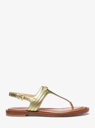 Kožené sandály s T-řemínkem Mandy Metallic