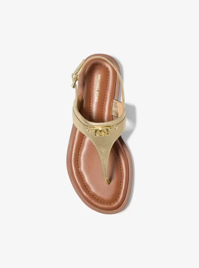 Kožené sandály s T-řemínkem Mandy Metallic Kožené sandály s T-řemínkem Mandy Metallic