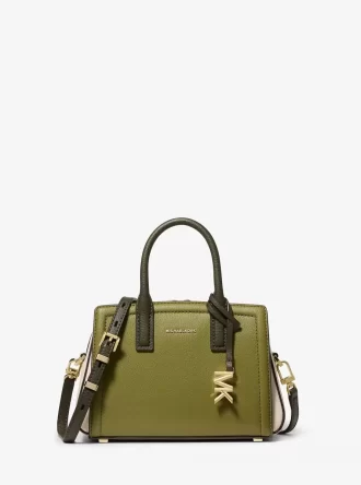 Laila extra malá barevně bloková kožená crossbody kabelka