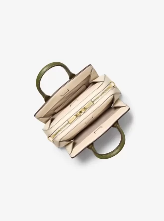 Laila extra malá barevně bloková kožená crossbody kabelka