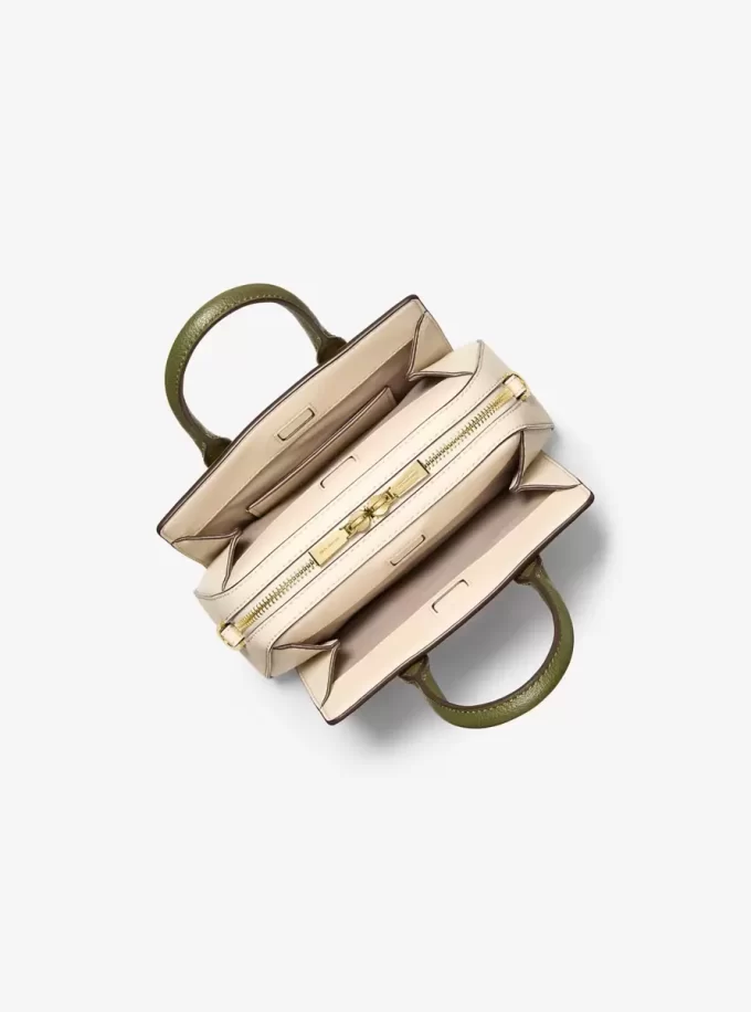 Laila extra malá barevně bloková kožená crossbody kabelka Laila extra malá barevně bloková kožená crossbody kabelka