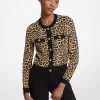 Leopardí strečový viskózový kardigan