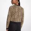 Leopardí strečový viskózový kardigan