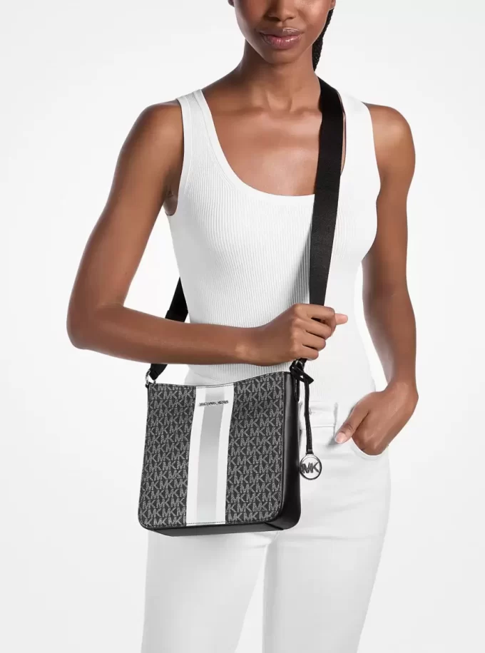 Malá crossbody kabelka Jet Set Signature Logo Stripe