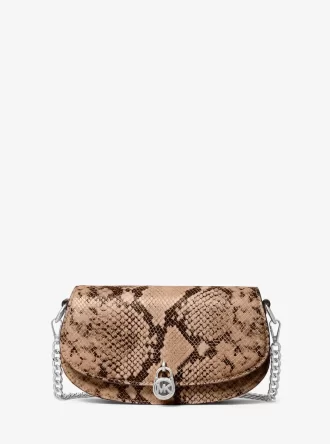 Malá crossbody kabelka Mila s reliéfním hadím vzorem