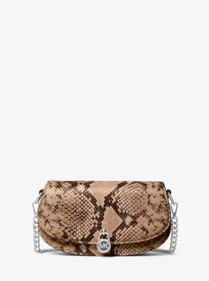 Malá crossbody kabelka Mila s reliéfním hadím vzorem