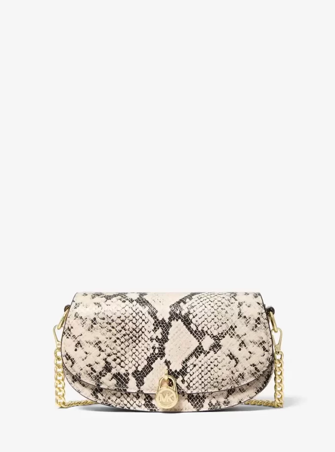 Malá crossbody kabelka Mila s reliéfním hadím vzorem