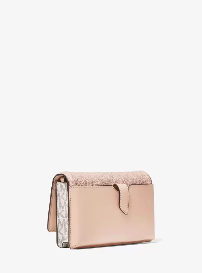 Malá dvoubarevná crossbody taška Jet Set s logem a logem Malá dvoubarevná crossbody taška Jet Set s logem a logem