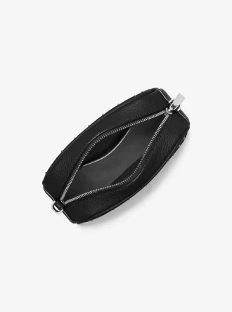 Malá kožená crossbody kabelka Jet Set s cvočky a kamínky