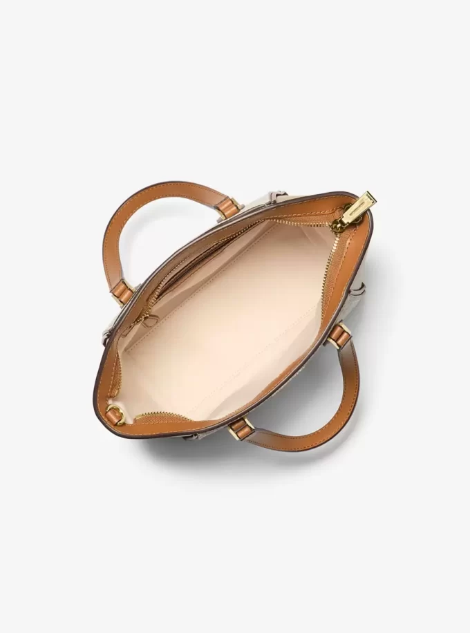 Malá kožená crossbody kabelka Taryn s logem a logem Signature Malá kožená crossbody kabelka Taryn s logem a logem Signature
