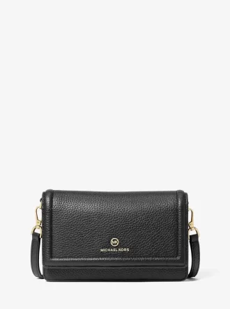 Malá kožená kabelka Jet Set Pebbled Crossbody s pouzdrem na smartphone