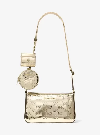Malá kovová crossbody taška s vyraženým logem Jet Set s pouzdrem pro Apple Airpods Pro®