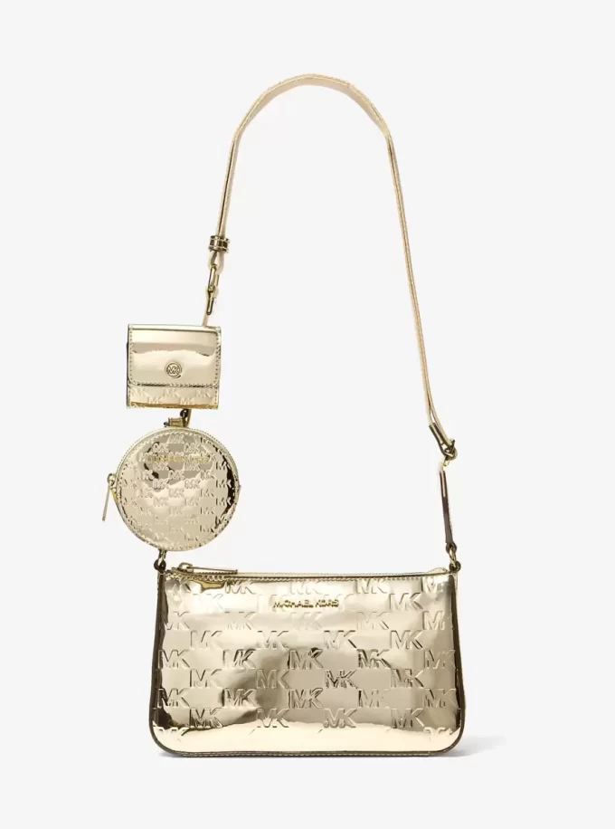 Malá kovová crossbody taška s vyraženým logem Jet Set s pouzdrem pro Apple Airpods Pro® Malá kovová crossbody taška s vyraženým logem Jet Set s pouzdrem pro Apple Airpods Pro®