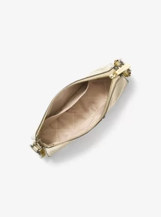 Malá kovová crossbody taška s vyraženým logem Jet Set s pouzdrem pro Apple Airpods Pro®