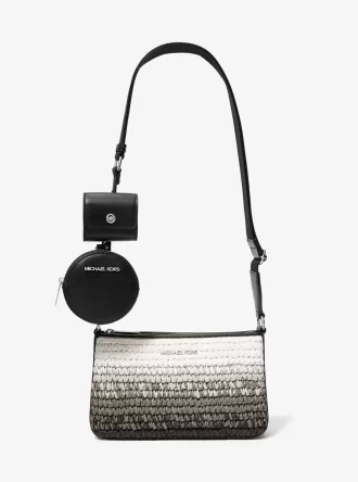 Malá ombré slámová crossbody kabelka Jet Set s pouzdrem pro Apple Airpods Pro®